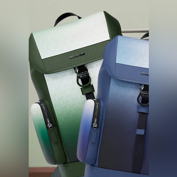 Men's Michael Kors dome Backpack cooper logo brown / green NWT - Picture 14 of 15